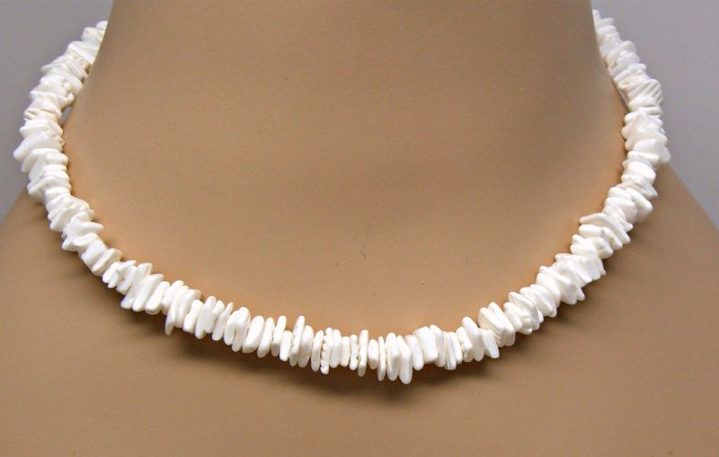 Wholesale White Puka Shell Necklaces, White Clam Chip Necklaces in Bulk