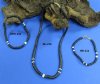18 inches Black Coconut Beads Necklaces with Blue Beads - 12 @ $2.90 each
