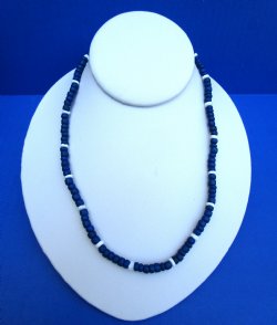 Navy Blue and White Coconut Necklaces 18 inches - 12 @ $2.30 each