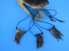 Real Alligator Foot Necklace on Black Leather Cord with Black Beads -  6 @ $4.05 each;  12 @ $3.60 each