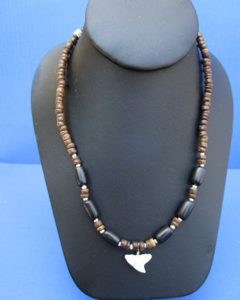18 inches Brown and Black Coconut Shark Tooth Necklaces for Sale - 12 @ $3.60 each