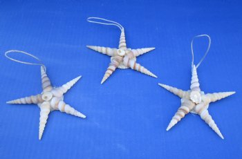 3-1/2 inches Terebra Seashell Star Ornaments - 12 @ $1.45 each