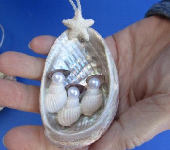 3" Abalone Shell Christmas Tree Ornaments - 10 @ $1.60 each