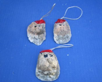 Painted Oyster Shell Pirate Ornaments - 10 @ $1.44 each