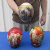Wholesale African Animals Decoupage Ostrich Eggs for Sale in Assorted Styles - Case of 3 @ $35.00 each (Stands Not Included)