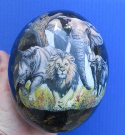 Wholesale African Animals Decoupage Ostrich Eggs  - 2 @ $48 each; 4 @ $43 each