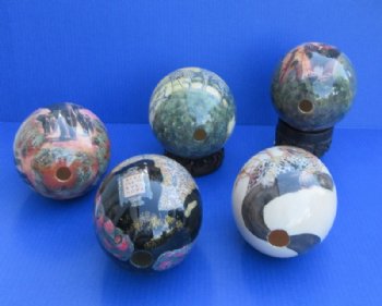 Wholesale African Animals Decoupage Ostrich Eggs  - 2 @ $48 each; 4 @ $43 each