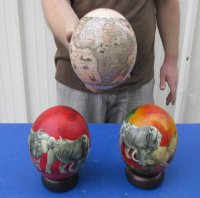 Wholesale African Animals Decoupage Ostrich Eggs  - 2 @ $48 each; 4 @ $43 each