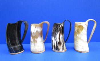 16 ounce Carved Pegasus Buffalo Horn Beer Mugs <font color=red> Wholesale</font> 6 inches tall - 6 @ $25.00 each