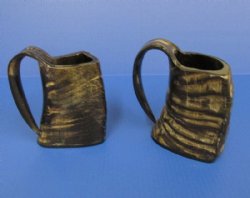 8 to 10 ounce Viking Horn Mugs <font color=red> Wholesale </font> with Natural Ridges 5 inches tall -  6 @ $15.50 each; 12 @ $13.50 each