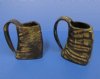 5 to 5-7/8 inches Natural Buffalo Viking Horn Mug for Sale Semi Polished with Natural Horn Ridges  -  Pack of 1 @ $18.99 each; Pack of 4 @ $15.99 each; 