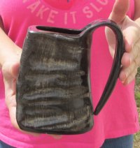 16 ounces Buffalo Horn Mugs with Natural Ridges<font color=red> Wholesale</font> 6 inches tall -  5 @ $21.00 each; 12 @ $18.50 each