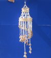 23 inches <font color=red>Wholesale</font> Spiral Shell Wind Chimes with White Nassarius and Brown Chulla Conch Shells - Case of 12 for $8.00 each