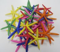 4 to 6 inches Assorted Dyed Finger Starfish  for Sale for Crafts - Bag of 25 @ .85 each