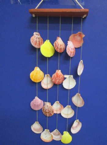 18 inches Colorful Pecten Nobilis Hanging Seashells Wall Decor <font color=red> Wholesale</font> - 60 @ $2.25 each