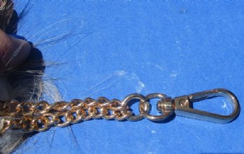 Dyed Crystal Fox Tail with Gold Clasp<font color=red> Wholesale</font> 16 to 18 inches   - 8 @ $14.40 each