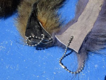 Dyed Raccoon Tail Key Chains <font color=red> Wholesale</font> 5 to 9 inches - 25 @ $3.60 each