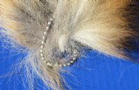 10 to 13 inches Assorted Tanned Real Fox Tails Key Chain with Attached Ball Chain Clasp - 2 @ $12.75 each
