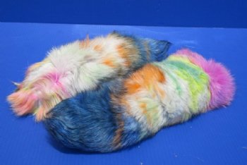 Rainbow Colored Fox Tail Key Chains<font color=red> Wholesale</font> 15 to 18 inches   - 8 @ $14.40 each