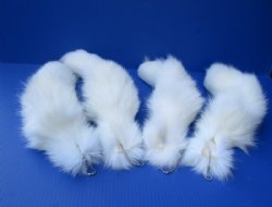 15 to 18 inches Real Tanned White Fox Tail Key Chain for Sale -  $21.99 each