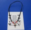 Wholesale Adjustable Fossil Shark Tooth Necklaces with Colored Beads up to 24 inches - Case of 48 @ $2.25 each