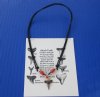 Adjustable Fossil Shark Tooth Necklaces with Assorted Beads Up to 24 inches - Pack of 12 @ $4.00 each (Plus $6.50 First Class Mail) 