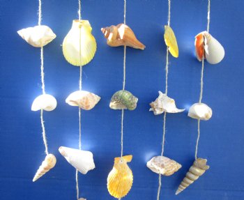 19 inches Hanging Seashell Wall Decor, Wind Chime with Natural Shells <font color=red> Wholesale</font> - 42 @ $2.25 each