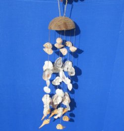 20 inches Coconut Top with Seashells Wind Chimes with Oyster Shells, Babylonia, Vole, White Cockles - 4 @ $5.00 each; 8 @ $4.50 each