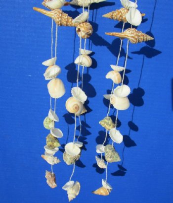 14 inches Small Seashell Wind Chimes <font color=red> Wholesale</font> with Turbos, Conchs and Ribbed Cockle Shells - Case: 50 @ $2.30 each