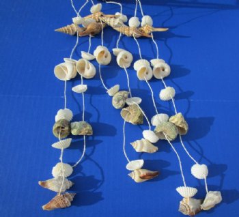 14 inches Seashell Wind Chimes with Turbos, Conchs and Ribbed Cockle Shells - 5 @ $3.70 each