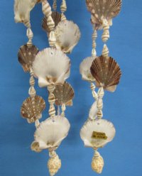 11 inches Small Coconut with Pecten, Babylonia, Nassarius Seashells Wind Chimes - 6 @ 4.35 each
