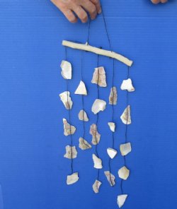 17 inches long  Hanging Driftwood and Mother of Pearl Shell Pieces Wall Decor - 5 @ $2.45 each
