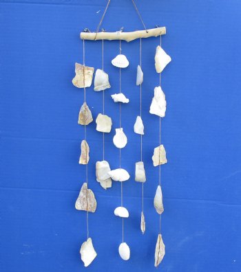 19 inches Hanging Driftwood and Seashells Wall Decor, Wind Chimes <FONT COLOR=RED> Wholesale</font> - 60 @ $1.60 each