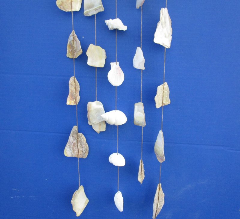 19 inches Hanging Driftwood and Seashells Wall Decor, Wind Chimes