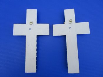 12 inches Seashell Cross Wall Plaque Covered With White Sea Shells - Packed 2 @ $7.85 each