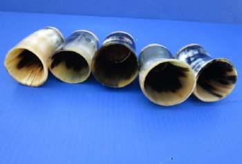 4 inches Genuine Horn Cups with a Wood Bottom   - 2 @ $8.65 each