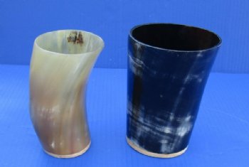 5 inches Cow Horn Cups with a Wood Bottom<font color=red> Wholesale</font>   - 12 @ $7.50 each