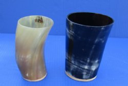 5 inches Horn Cup with a Wood Bottom - 2 @ $12.00 each