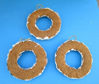 10 inches Round Natural Oyster Shell Wreath -  <Font color=red> Discount Priced</font> - Case: 12 @ $7.50 each